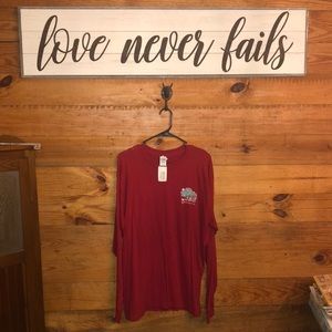 Women size L long sleeve T-shirt NWT Girlie girl originals Gildan red/maroon